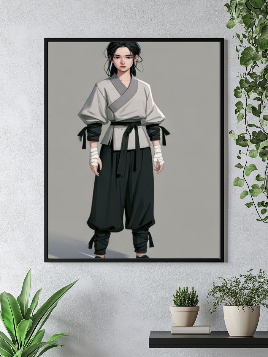Samurai Girl Illustration Poster. — room view 4