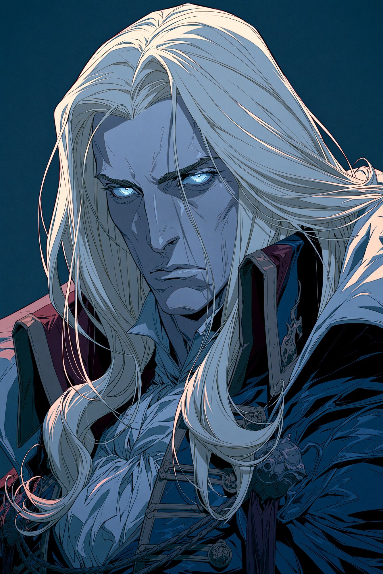Elven Warrior Portrait Print. poster — anime art