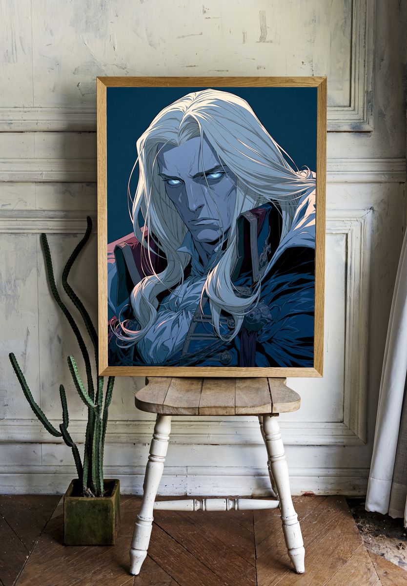 Elven Warrior Portrait Print. — room view 1