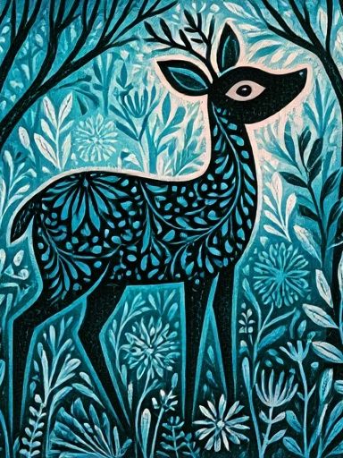 Forest Deer Illustration Poster. poster — animals art