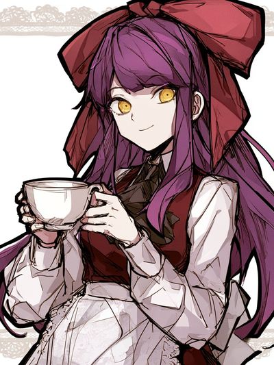 Anime Girl with Tea Illustration Poster. poster