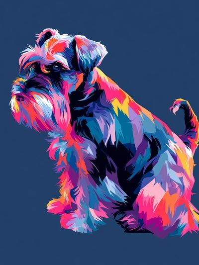 Colorful Schnauzer Illustration Poster. poster
