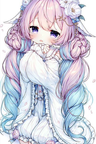 Pastel Anime Girl Portrait Poster. poster print