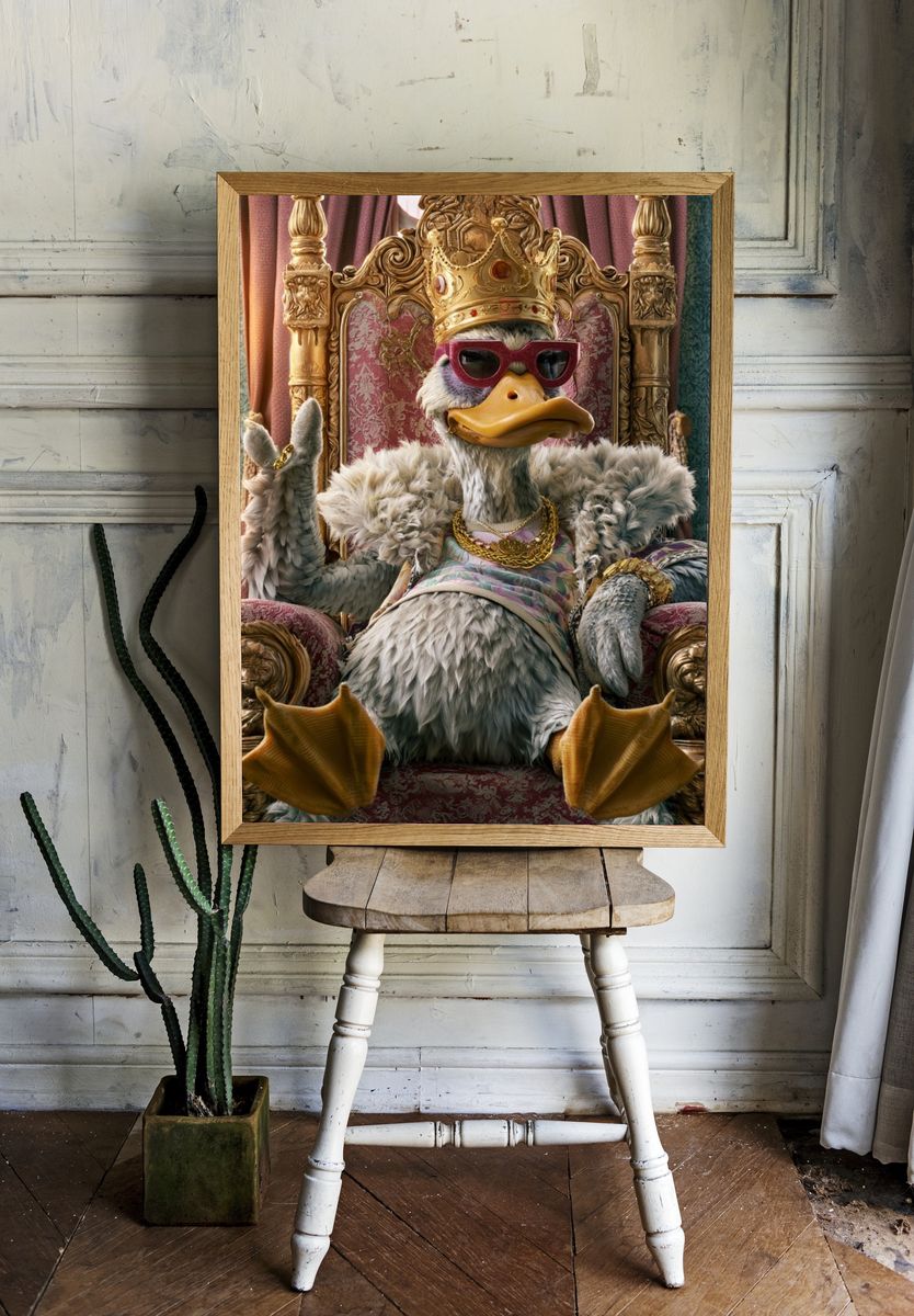 Regal Duck Portrait Poster. — room view 1