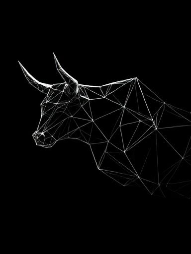 Geometric Bull Line Art Poster. poster — animals art