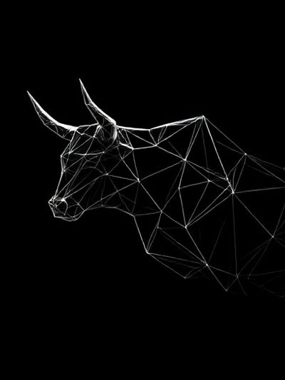 Geometric Bull Line Art Poster. poster
