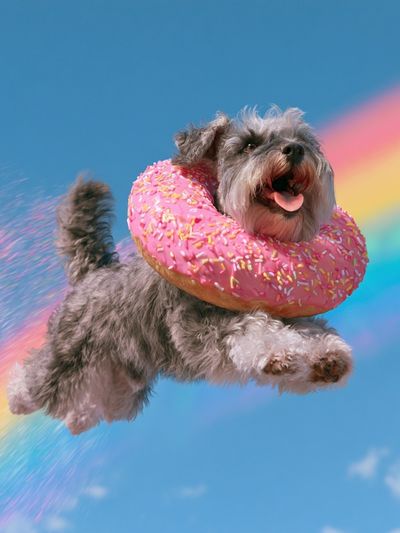Flying Schnauzer Pop Art Poster. poster