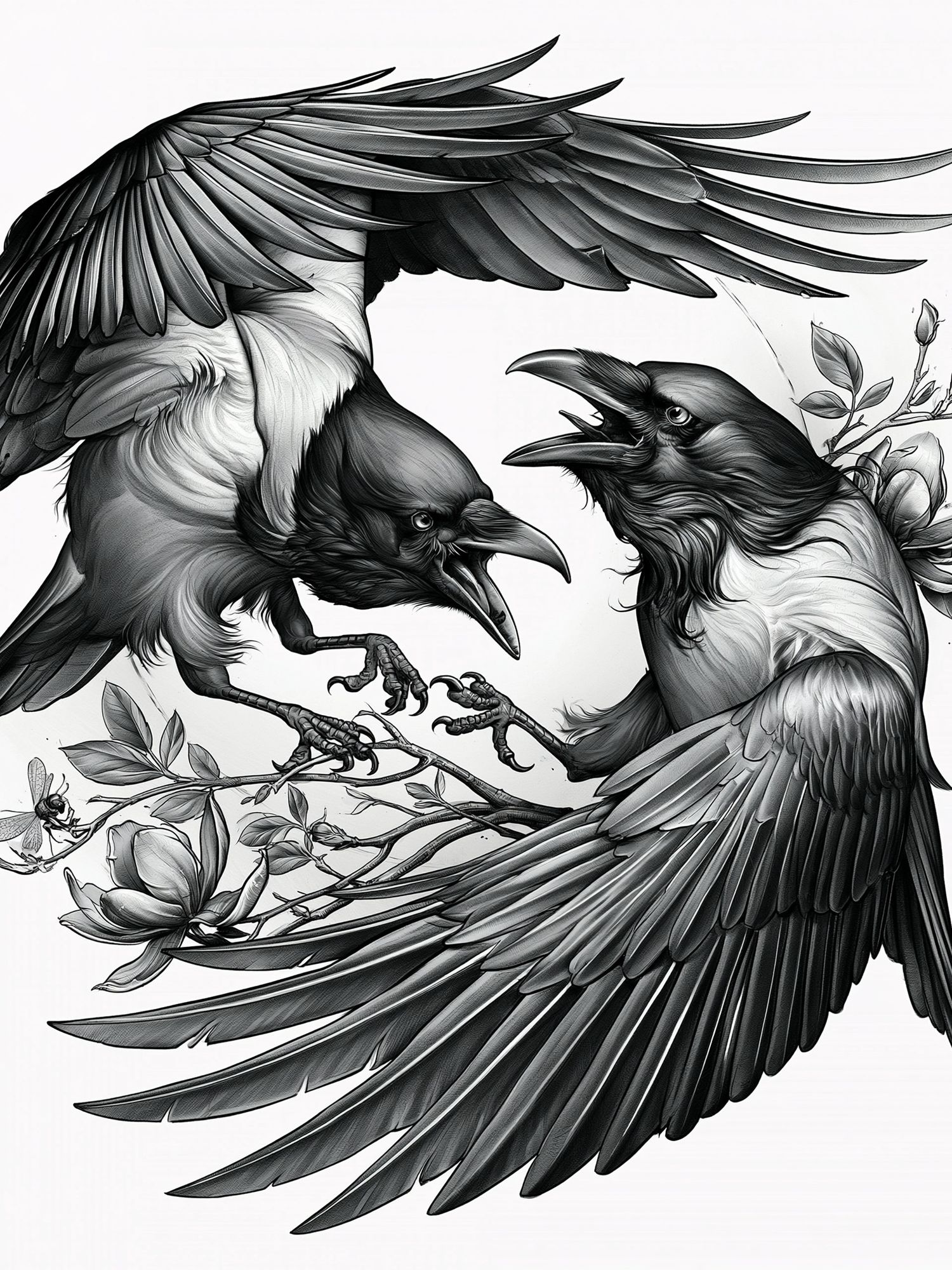 Raven Duel Illustration Poster. poster detail