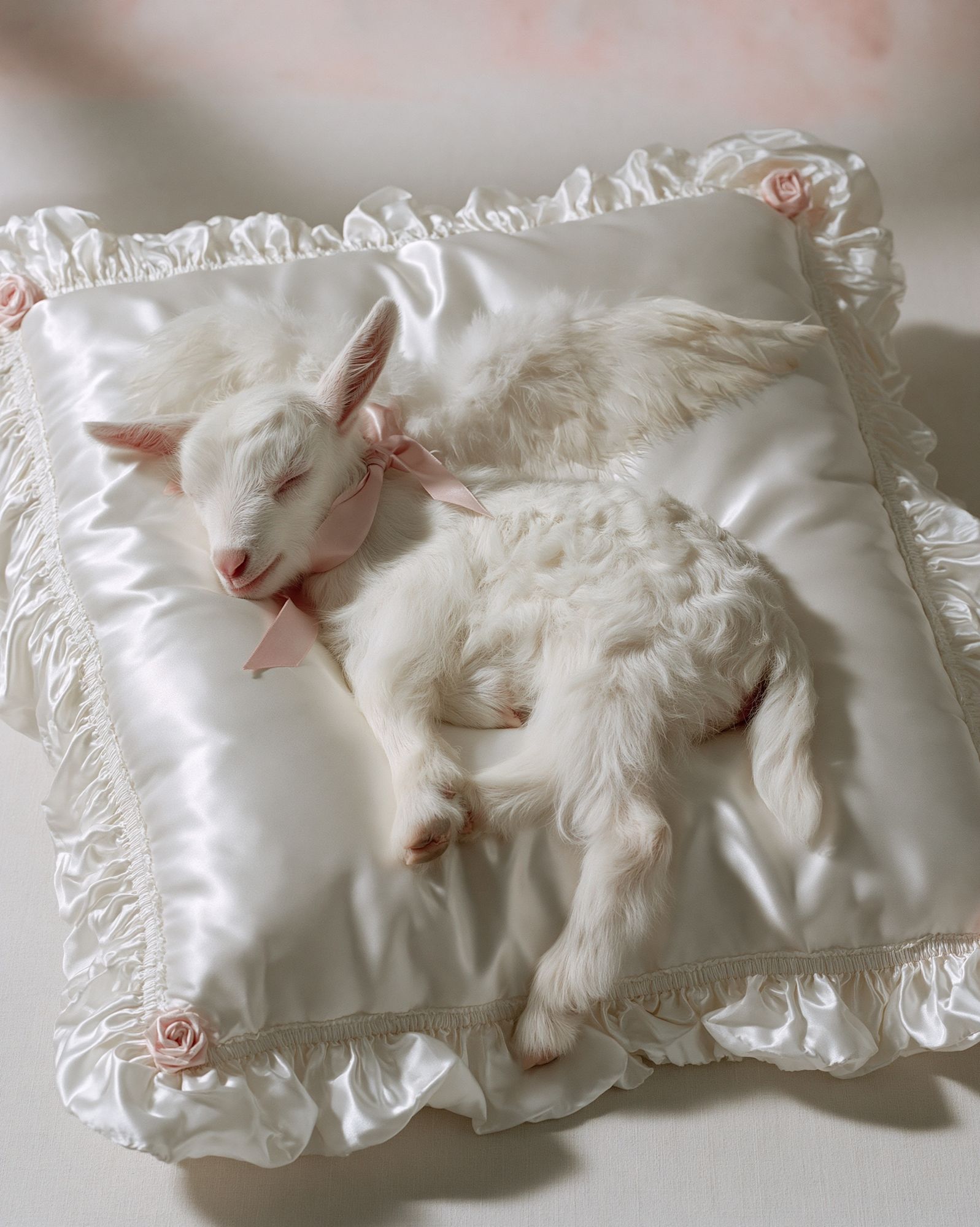 Sleeping Baby Goat Photography Poster. poster — animals art