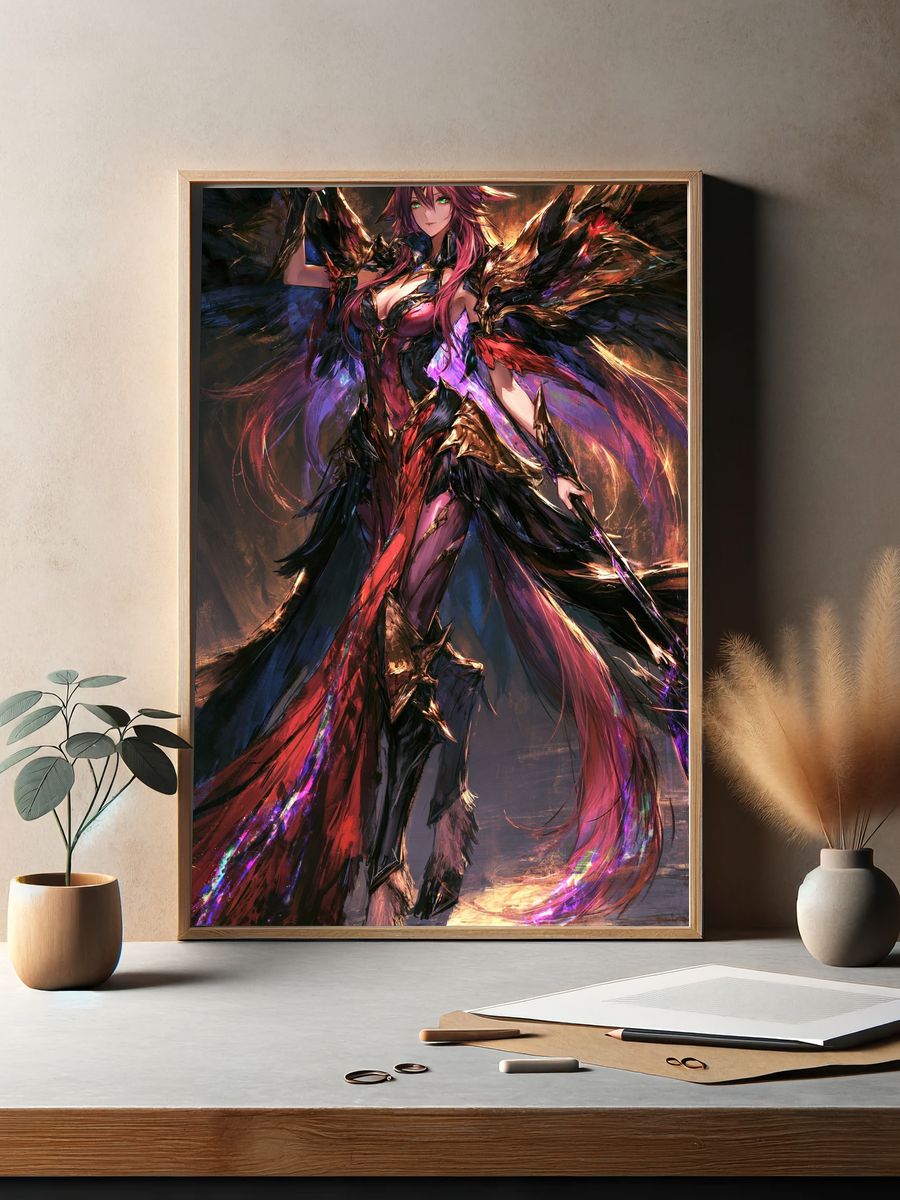 Demon Queen Digital Art Poster. — room view 2