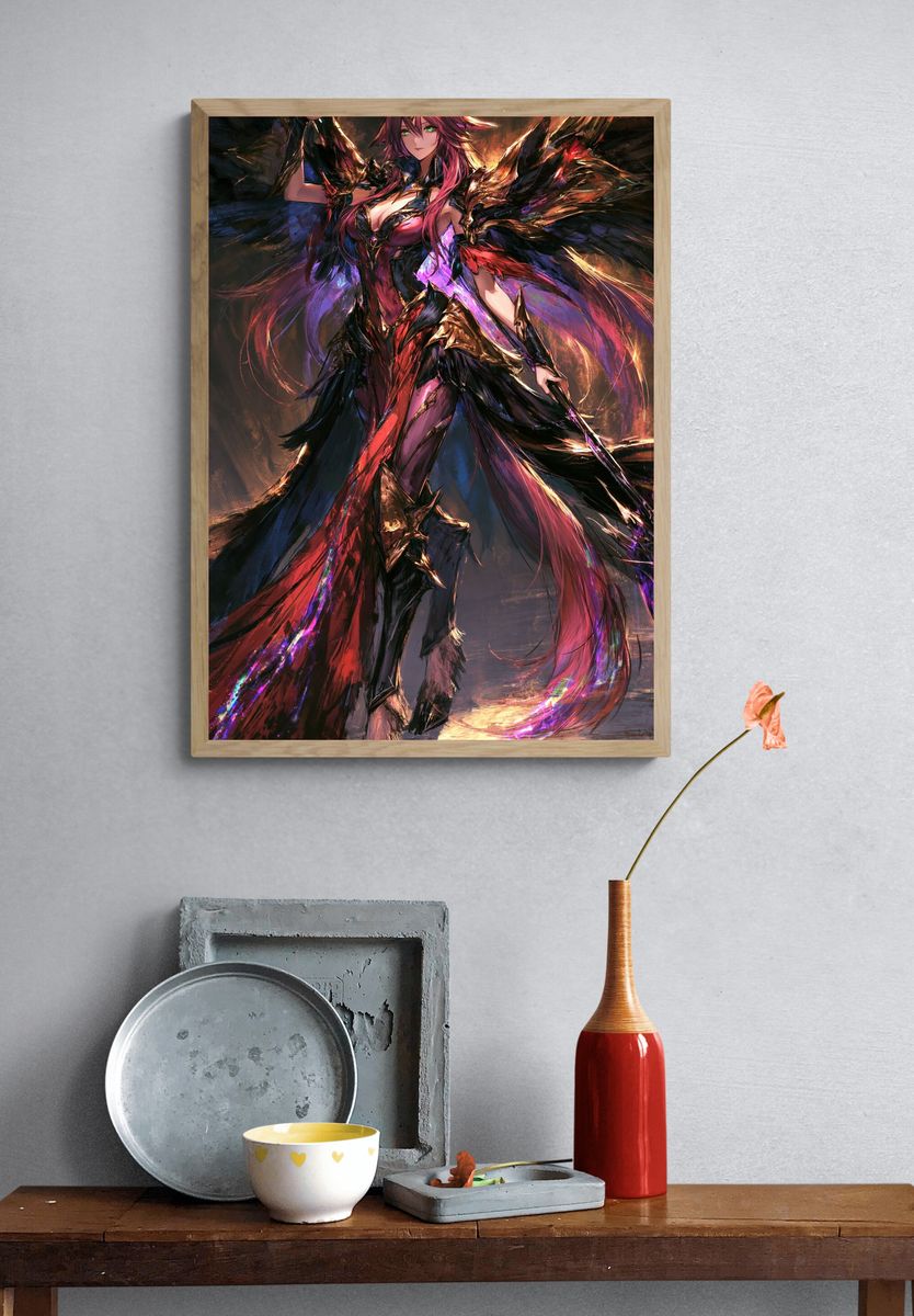 Demon Queen Digital Art Poster. — room view 3