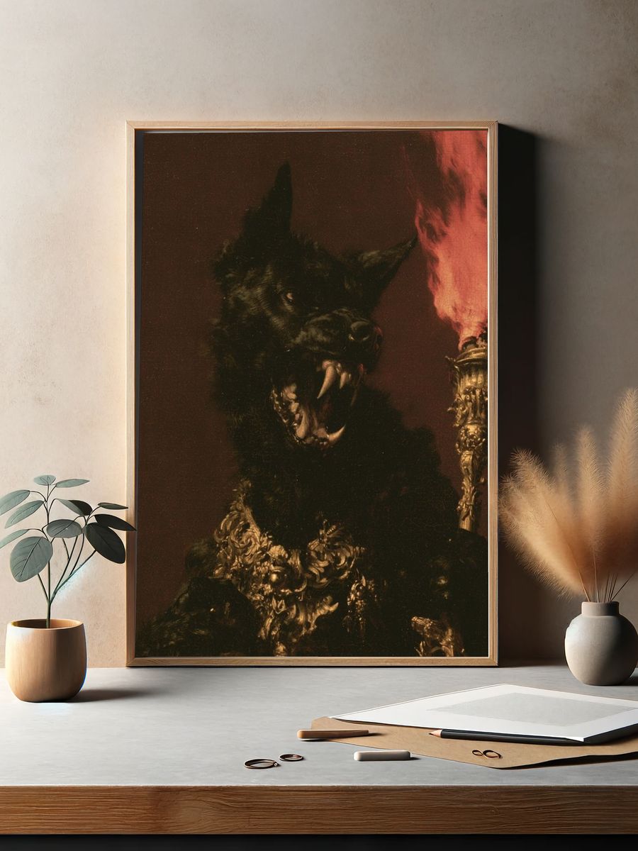 Ceremonial Wolf Portrait Print. — room view 2