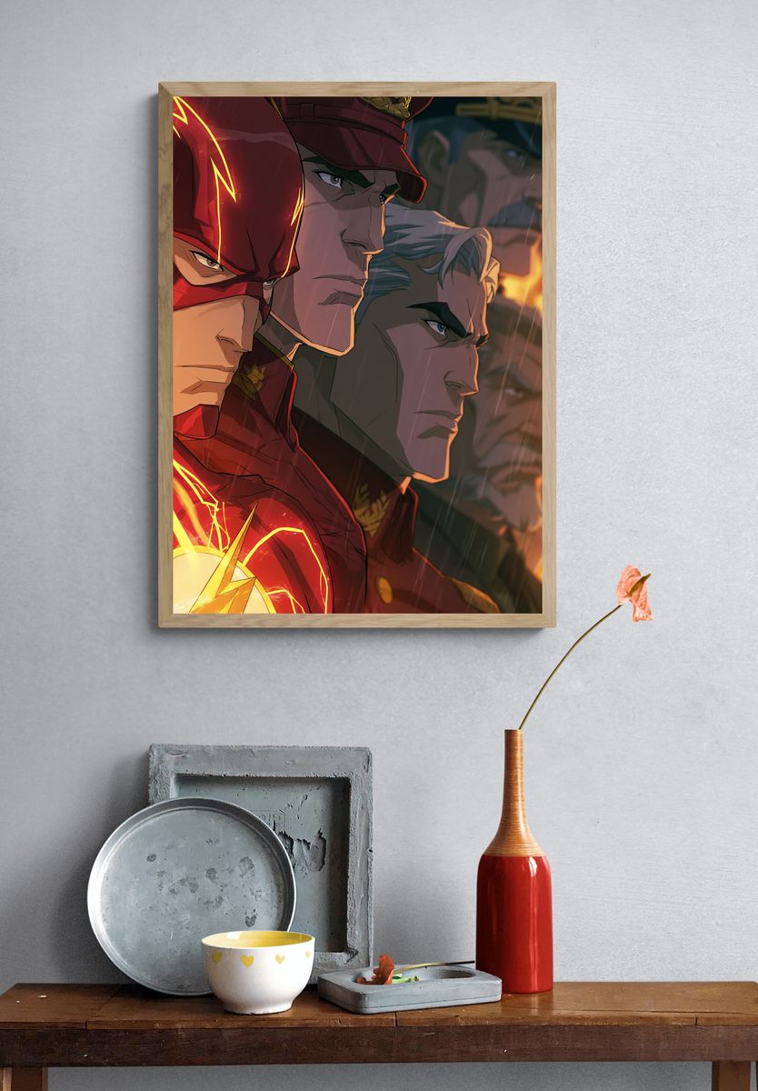 The Flash Heroes Anime Poster. — room view 3