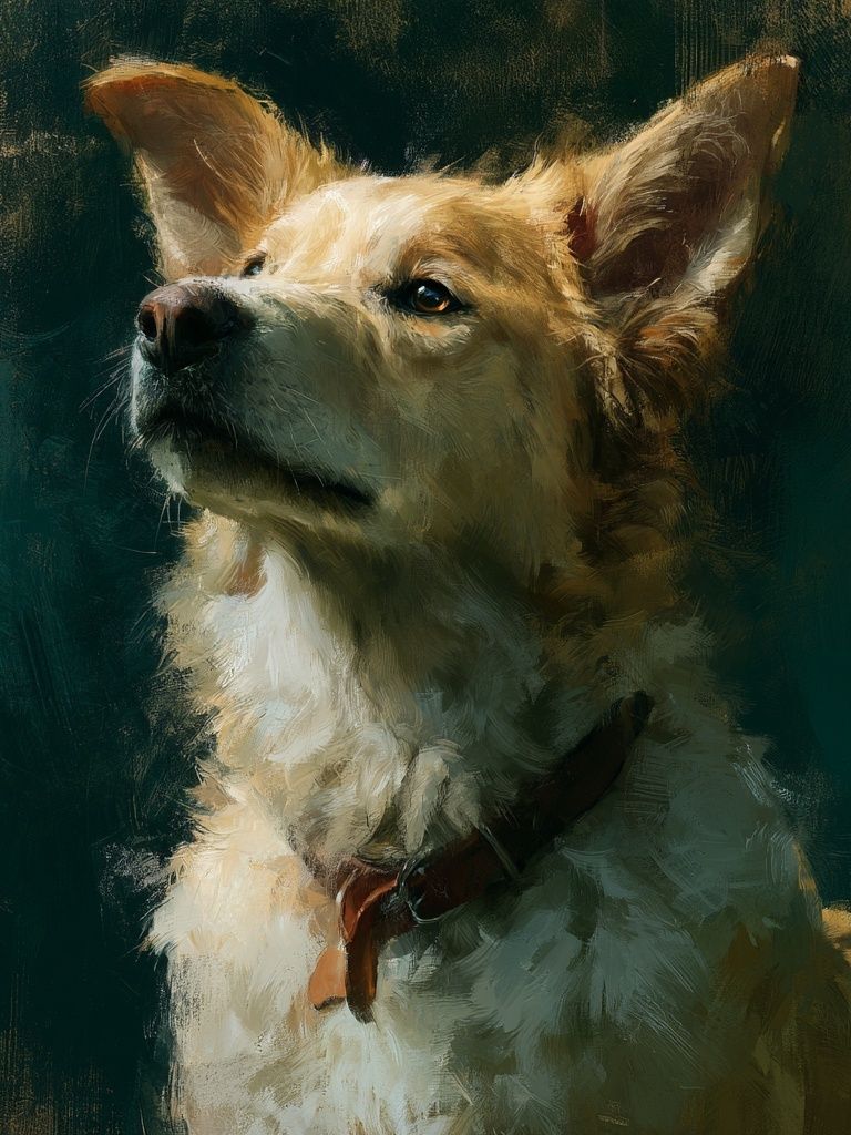 Golden Dog Portrait Illustration Poster. poster — animals art