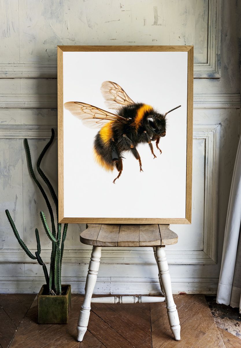 Bumblebee Macro Photography Poster. room preview