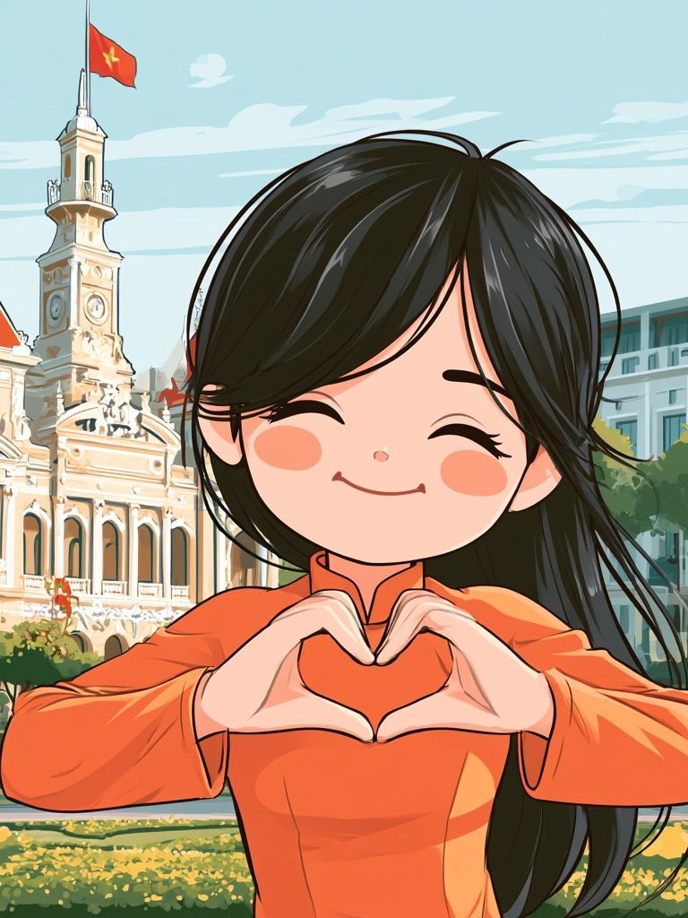 Smiling Girl in Orange Illustration Poster. poster detail