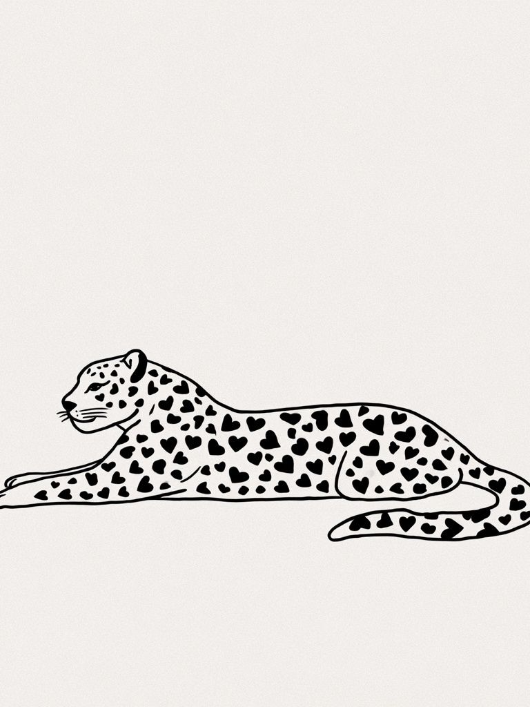 Leopard Heart Pattern Print. poster detail