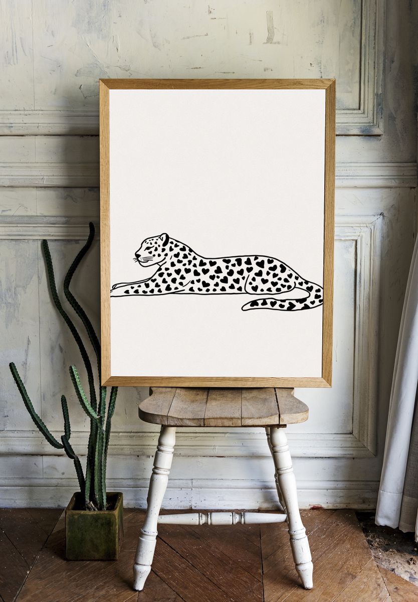 Leopard Heart Pattern Print. room preview