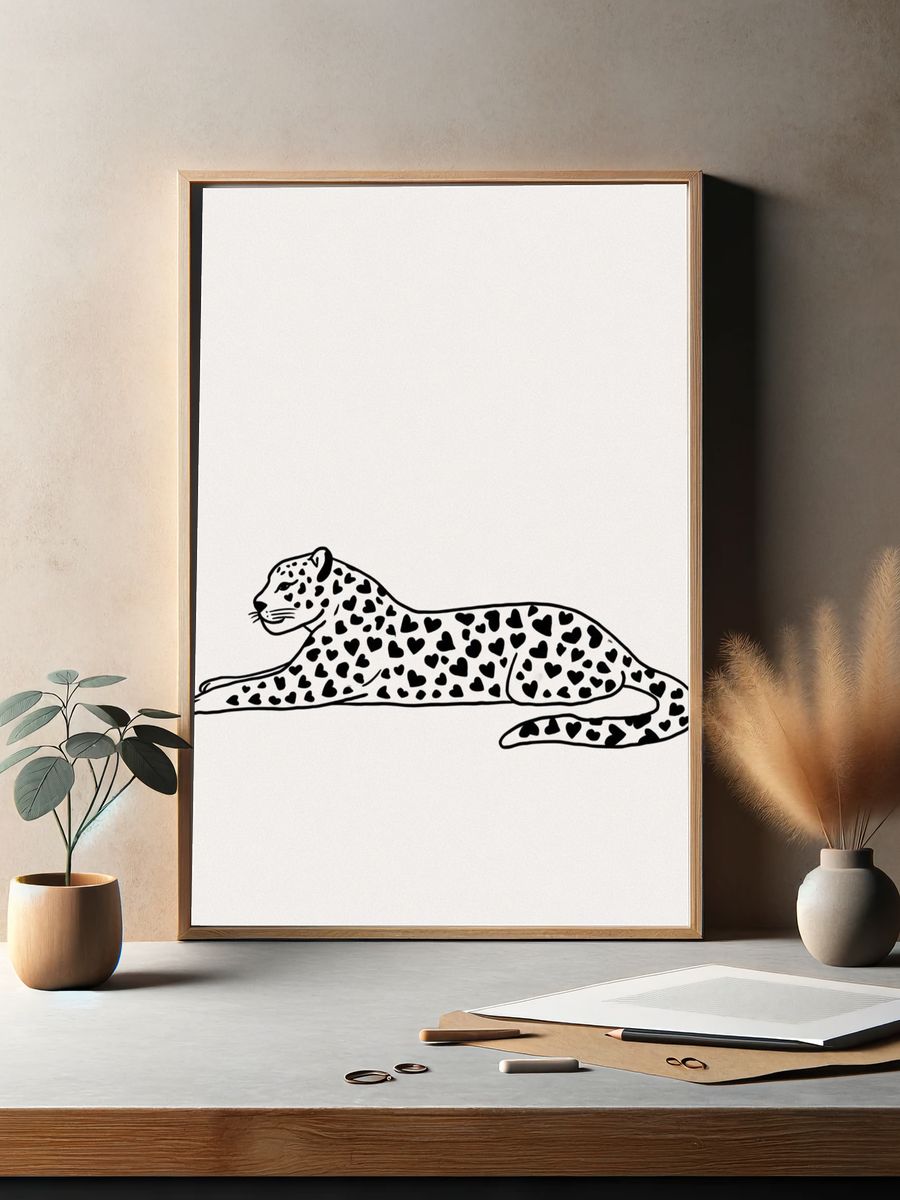 Leopard Heart Pattern Print. — room view 2