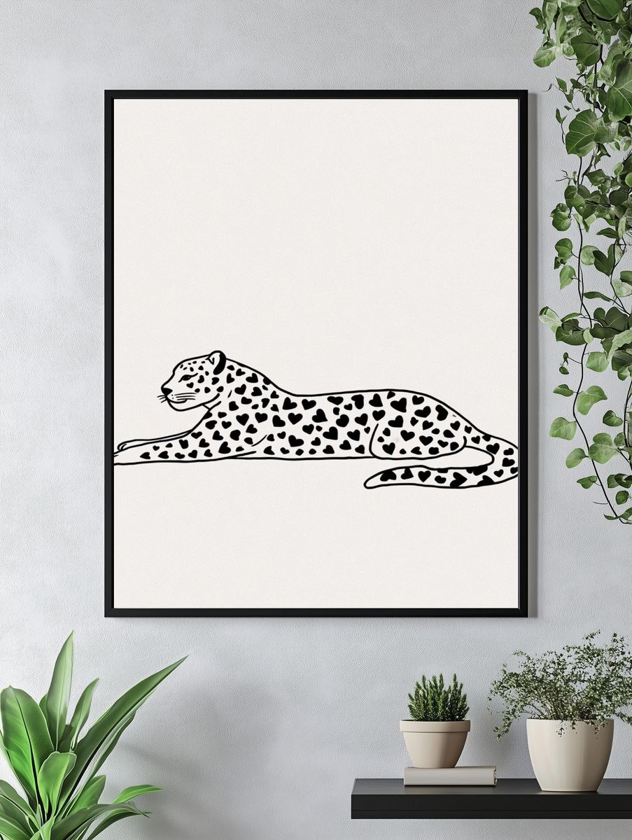Leopard Heart Pattern Print. — room view 4