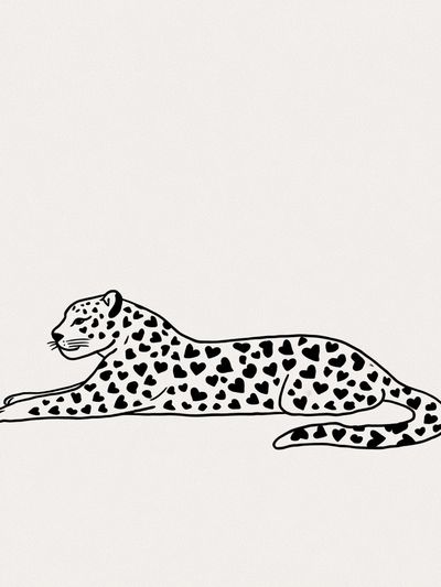 Leopard Heart Pattern Print. poster