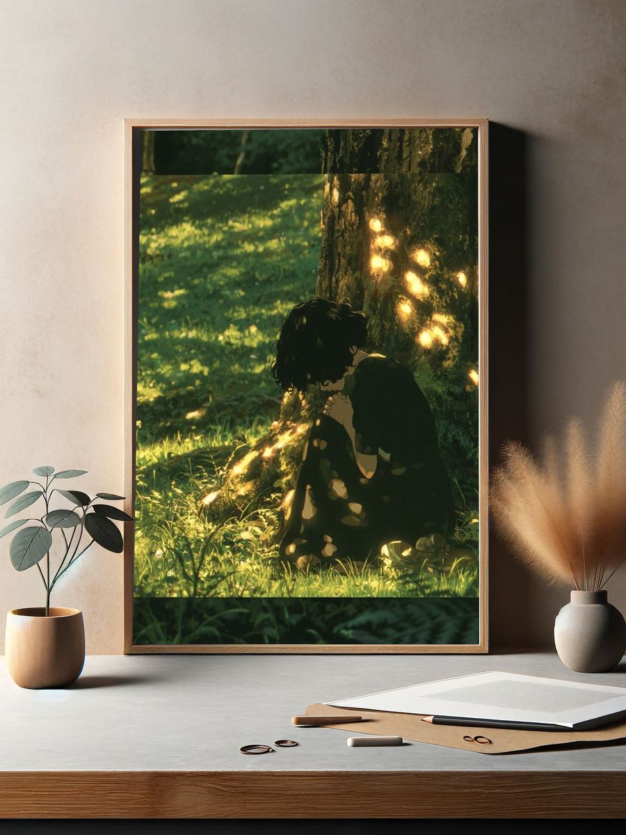 Forest Solitude Studio Ghibli Print. — room view 2