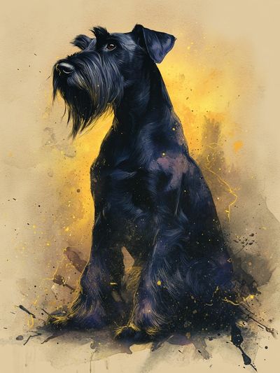 Black Schnauzer Watercolor Poster. poster