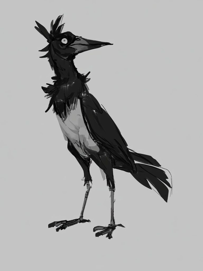 Black Crow Ink Illustration Poster. poster detail