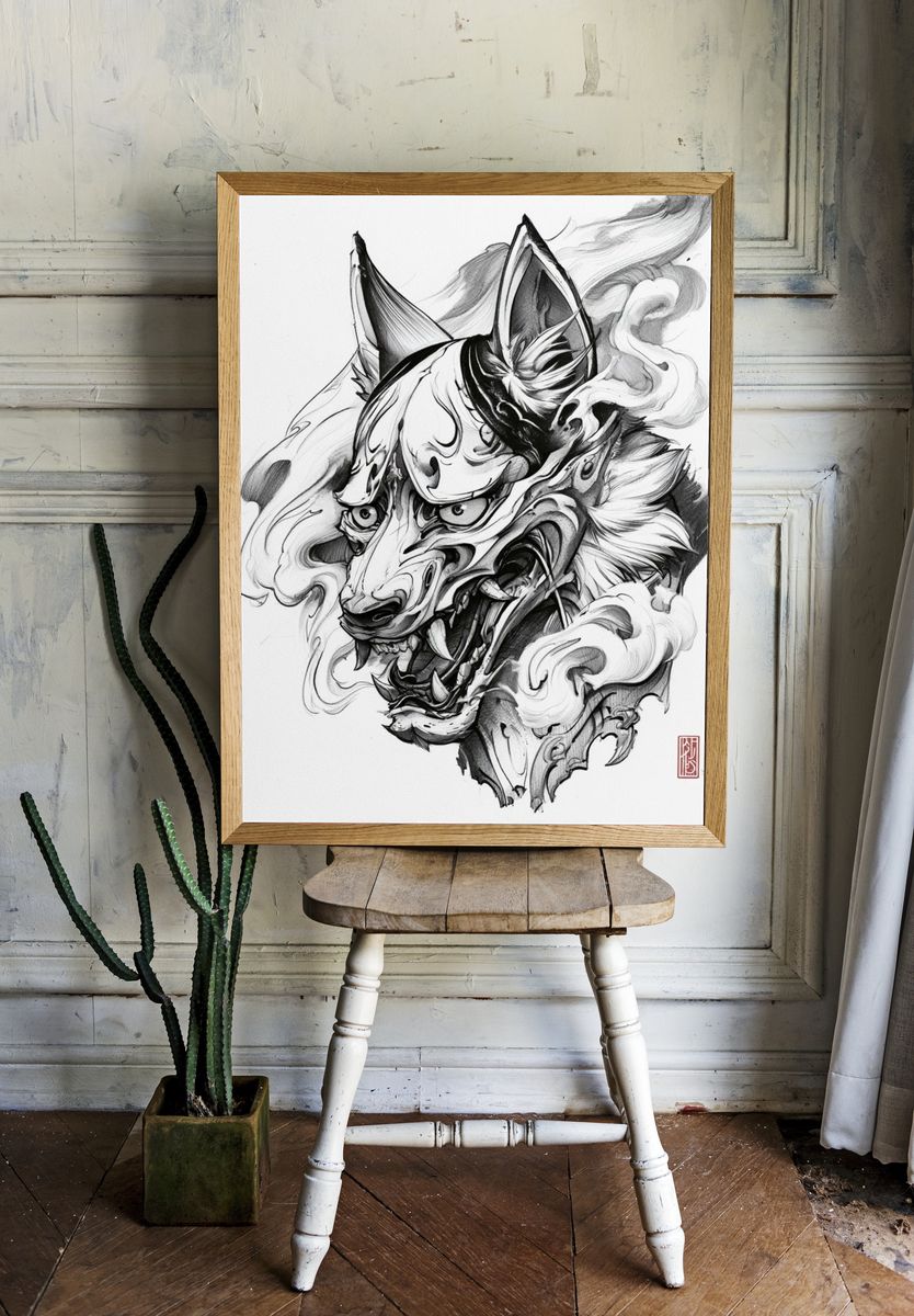 Fox Spirit Ink Poster. — room view 1