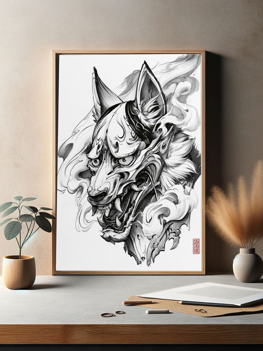 Fox Spirit Ink Poster. — room view 2
