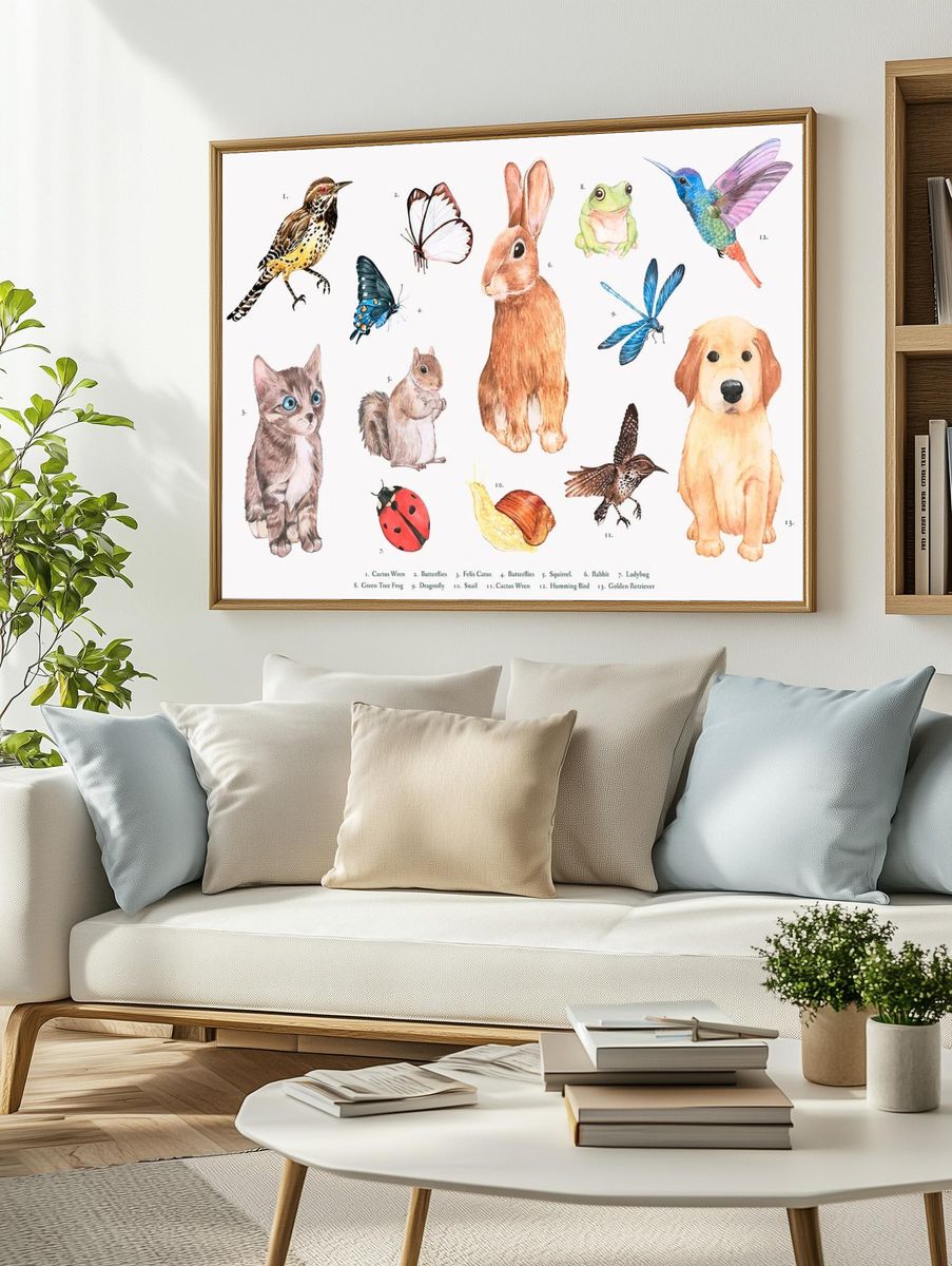 Hand drawn animal set. — room view 2