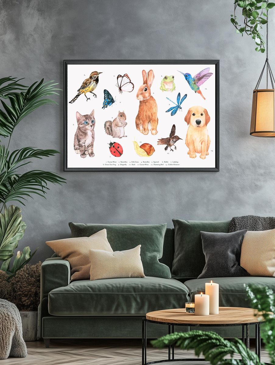 Hand drawn animal set. — room view 4