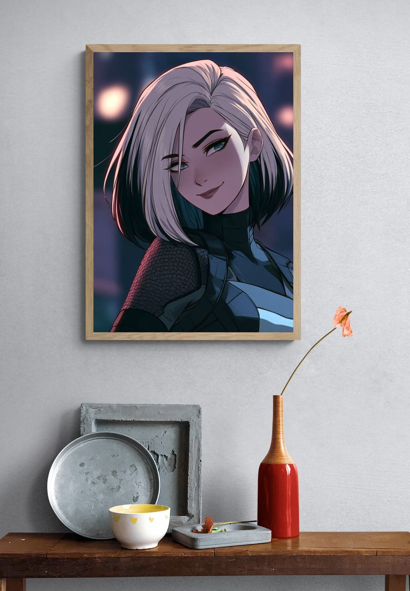 Anime Portrait Digital Art Poster. — room view 3