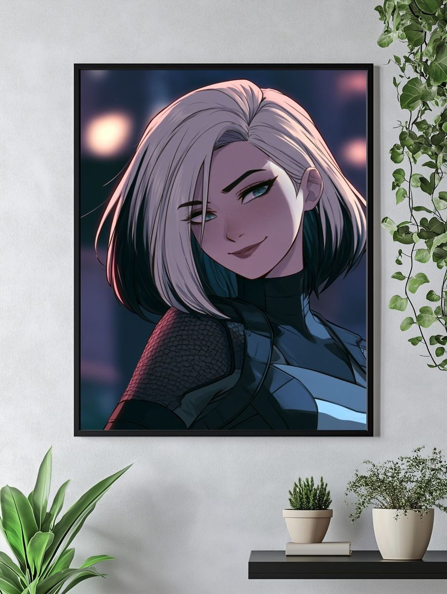 Anime Portrait Digital Art Poster. — room view 4