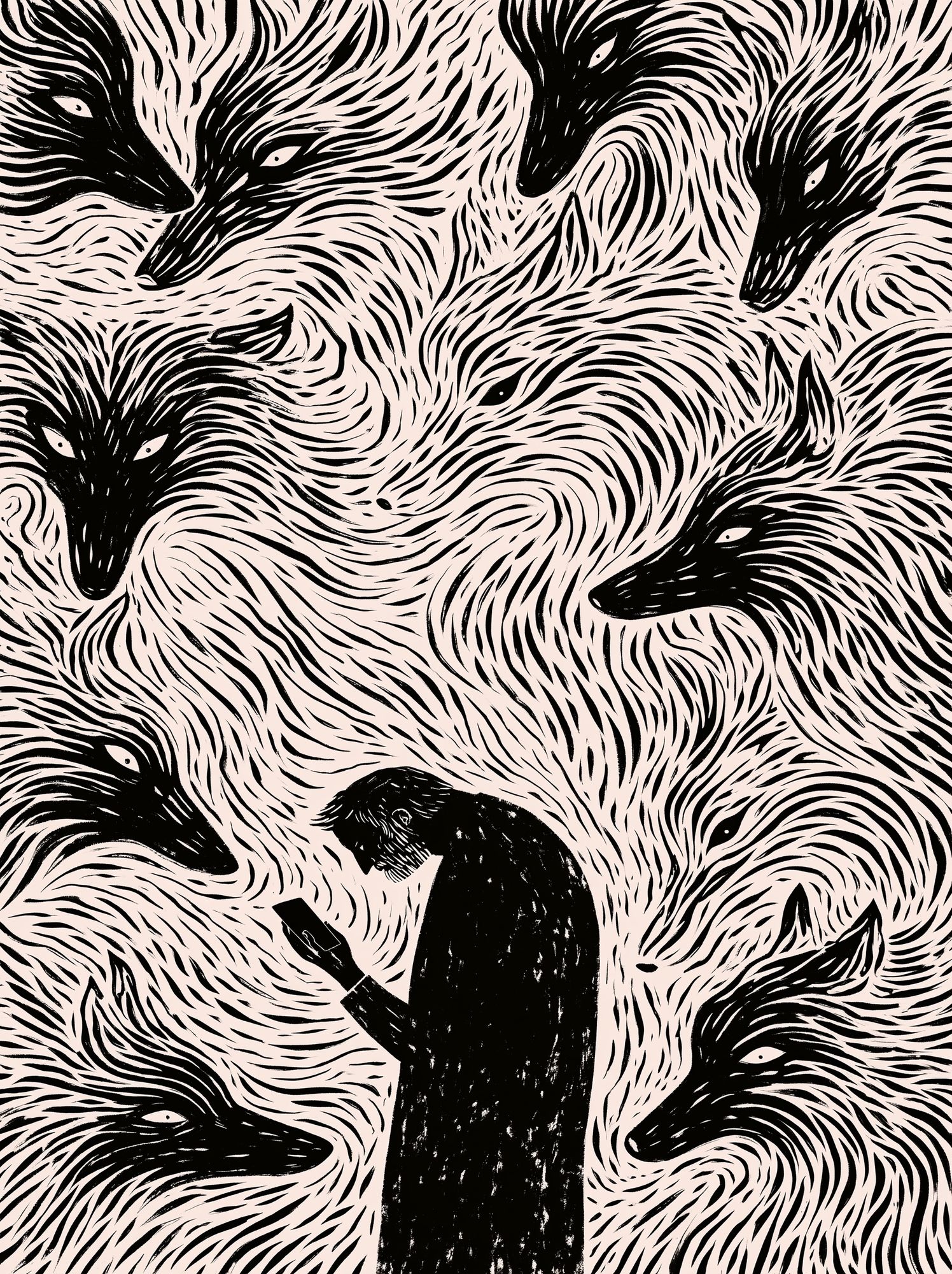 Fox Spirit Pattern Print. poster detail