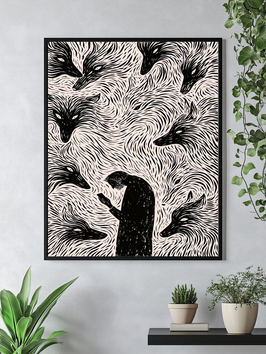 Fox Spirit Pattern Print. — room view 4