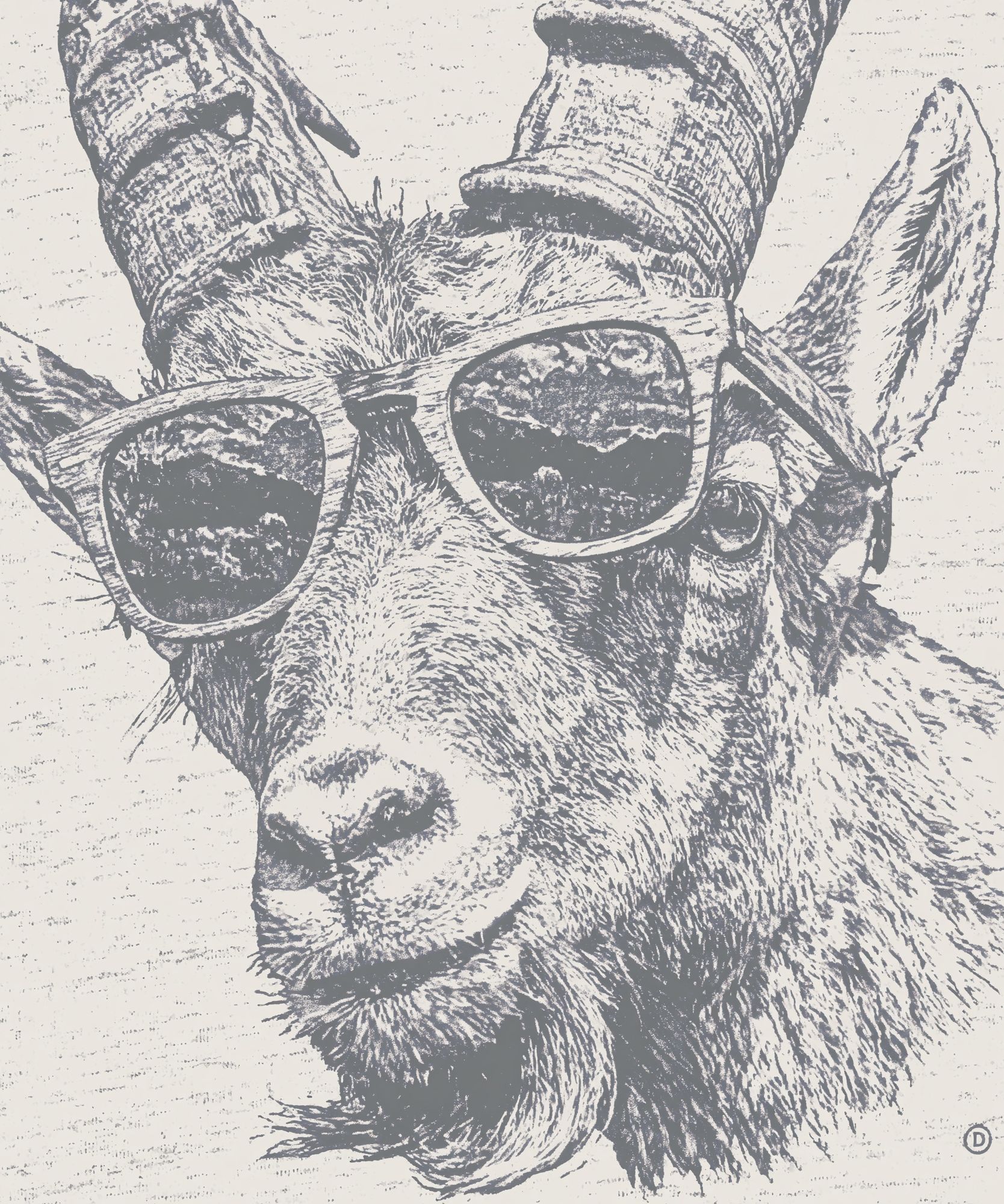 Cool Deer Portrait Print. poster detail