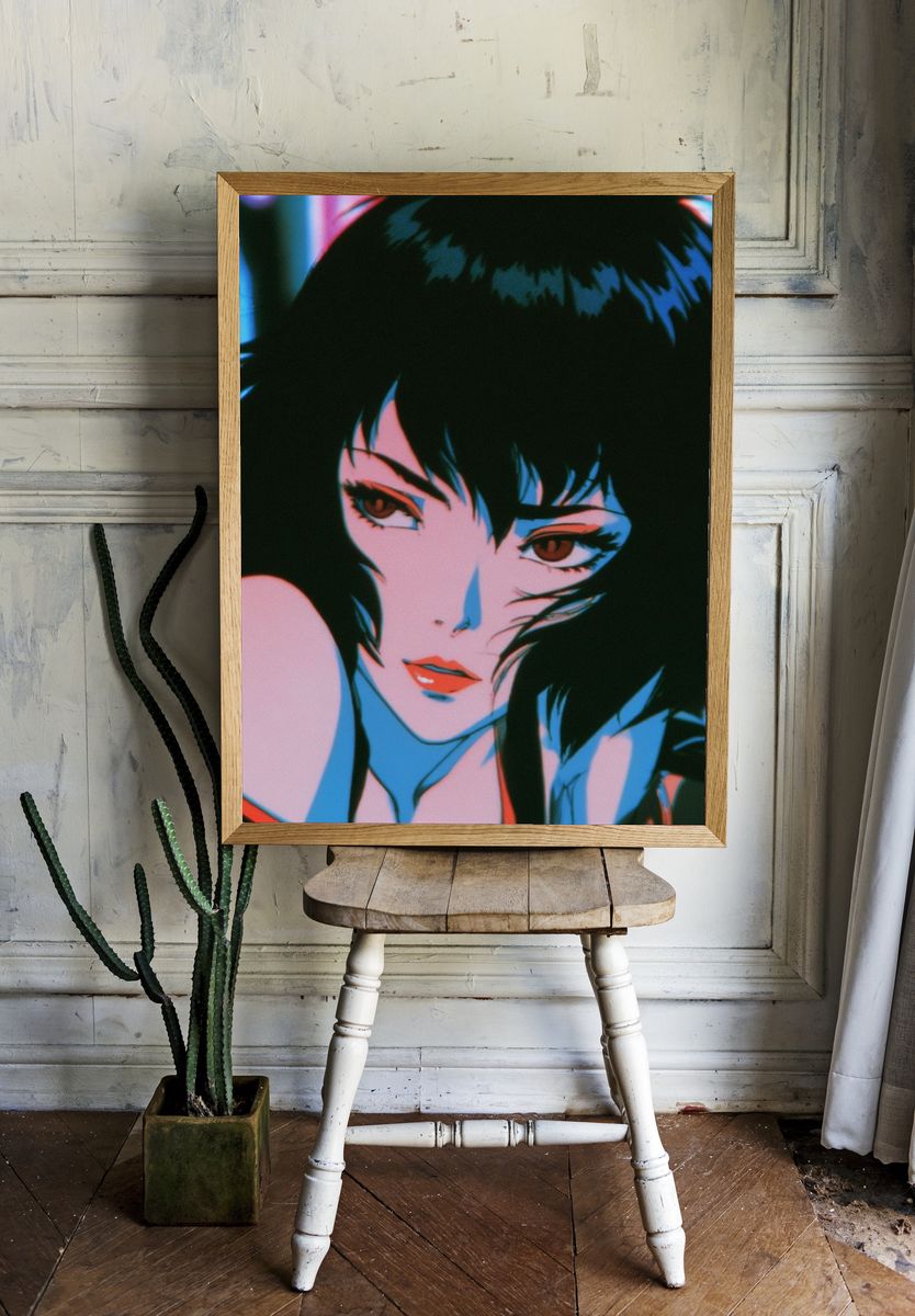 Cyberpunk Anime Portrait Poster. — room view 1