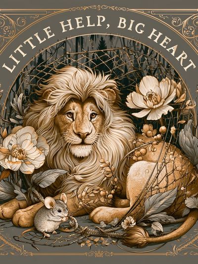 Little Help, Big Heart Lion Poster. poster