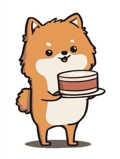 Shiba Inu Coffee Break Illustration Poster. poster