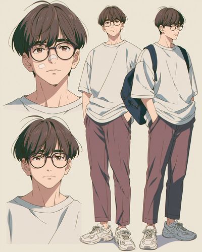 Anime Boy Character Study Poster. poster