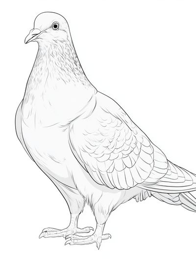 Pigeon Line Art Poster. poster