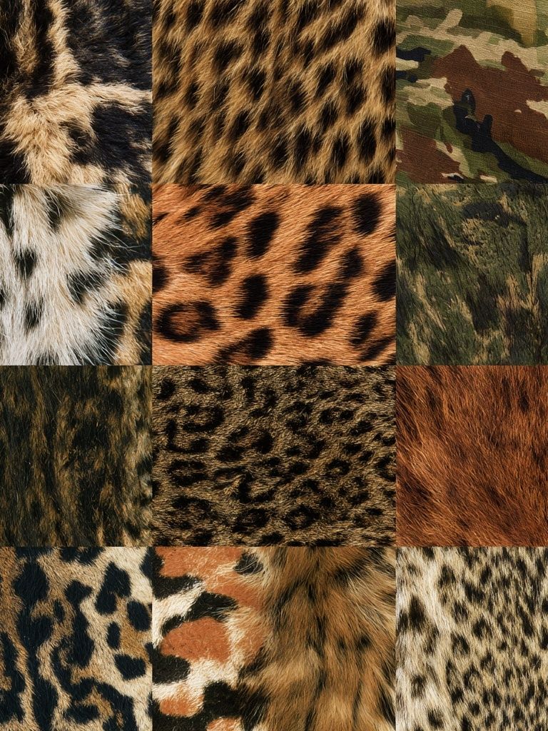 Wild Fur Texture Collage Print. poster — animals art