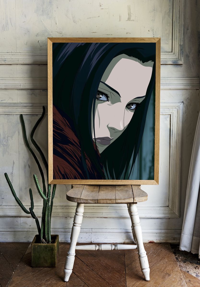 Anime Portrait Digital Art Poster. — room view 1