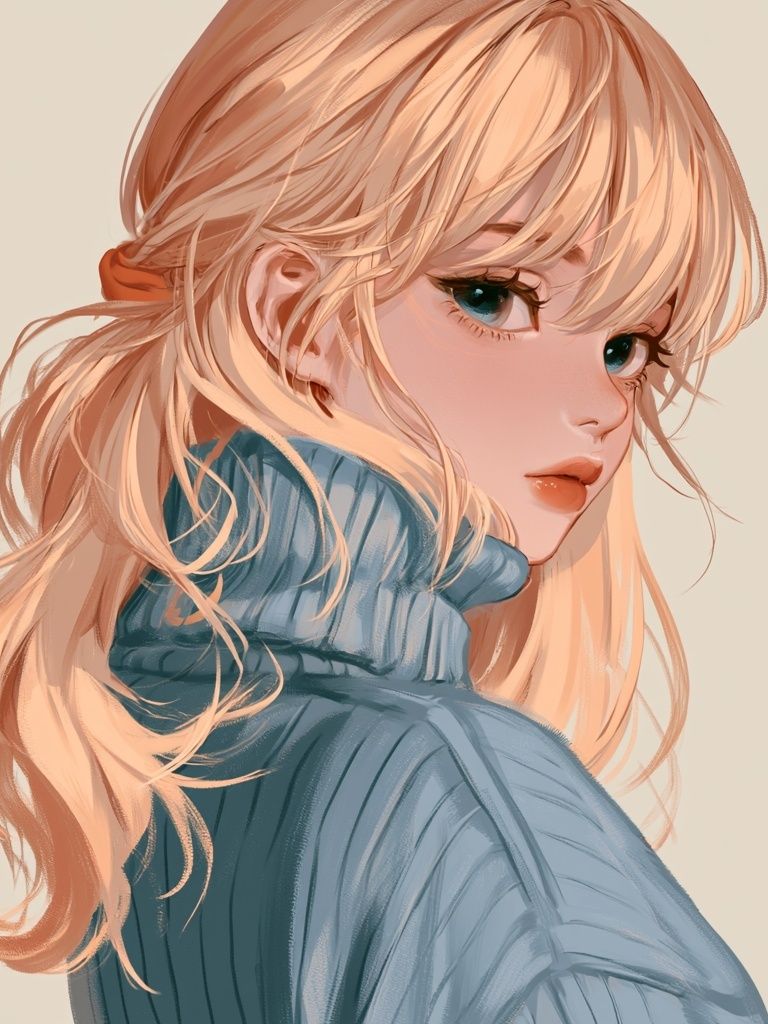 Blonde Anime Portrait Poster. poster — anime art