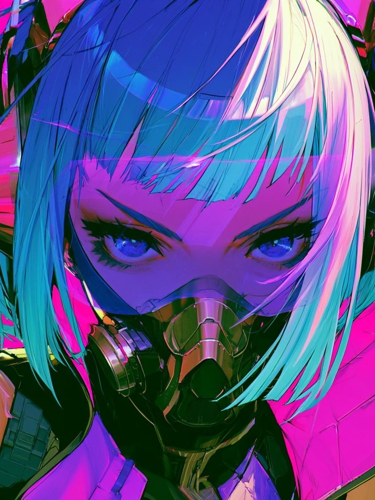 Cyberpunk Anime Portrait Poster. poster — anime art