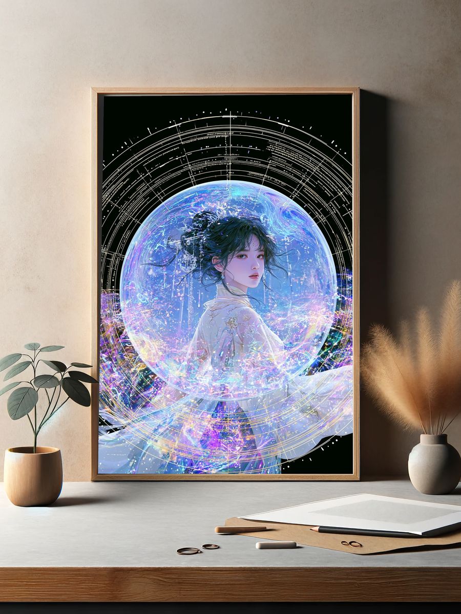 Celestial Anime Portrait Poster. — room view 2