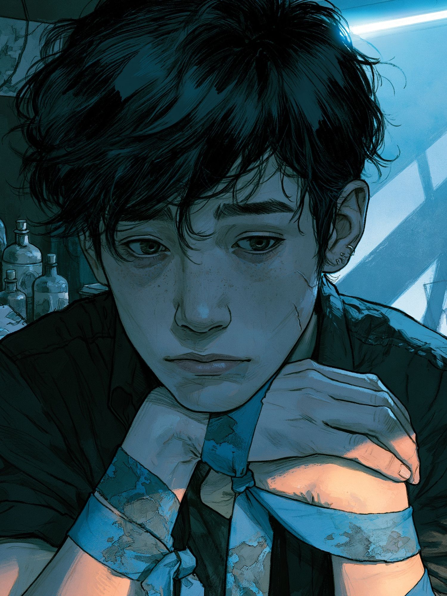 Brooding Anime Portrait Poster. poster — anime art
