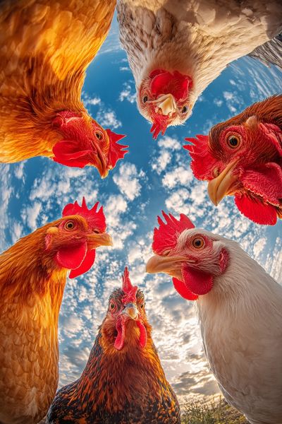 Curious Chickens Photography Poster. poster