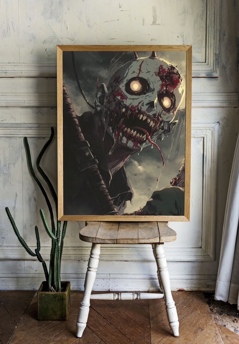 Titan Skull Horror Anime Poster. room preview
